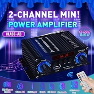 2024 New Digital Bluetooth Amplifier 12V Home Car 2 Channel HIFI Sound Speaker FM Rrceiver Mini Audi