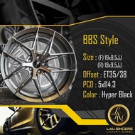 BBS Style (F) 19x8.5JJ(R) 19x9.5JJ 5x114.3 Hyper Black (Hyperhitam)