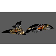 TRANSPARENT STRIPING STICKER YAMAHA FINO CUSTOM ARAI V1 DESIGN