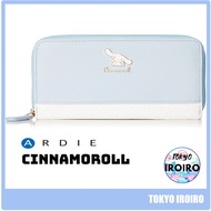 【Japan Quality】[ARDIE] Wallet Cinnamoroll Long Wallet Round Zipper Sanrio CN7-11BL Blue Faux Leather