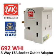 MK 692WHI 3 Way 13 amp Socket Outlet Adaptor