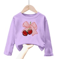 baju Atasan kaos anak perempuan gambar pita lengan panjang Tshirt kids pita 1-12tahun k.010