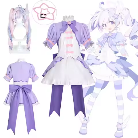 Game Blue Archive Uzawa Reisa Cosplay Costume Magical Girl Purple Lolita Dress Socks Halo Accessorie