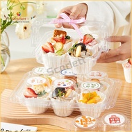 [10pcs/lot] 4&6-Cavity Portable Transparent PET Separate Cupcake Container / Independent Cupcake Hol