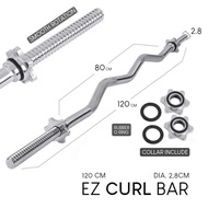 Ez CURL BAR Barbell STICK 120CM Hole Diameter 3cm Gym Fitness Tool Bicep Muscle Shaper Bicep