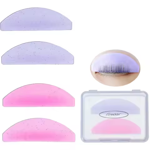Lomansa 2Pcs Korean Lash Lift Shields Flat Lash Lift Silicone Pads For Perming Lotion No.1 Eyelash S