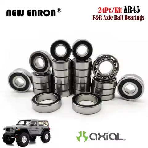 24Pc Pre-Greased Front Rear AR45 Portal Axle Ball Bearings Kit for RC Car Parts Axial 1/10 SCX10 III
