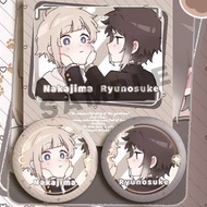 2Pieces Anime badge Bungou Stray Dogs Brooch Funny Pin Ryunosuke Akutagawa Nakajima Atsushi Cosplay 