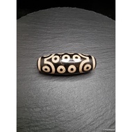 MATA DZI Yellow Tooth 21 Eyes Blessed Tibetan Spiri*ual Stone 55mm E2959