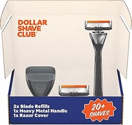 Dollar Shave Club | Heavy Metal Shave Kit | Heavy-Duty Razor Handle, 6 Blade Razor Blade Refills, an