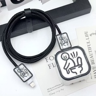 Funny Pattern Soft Silicone Charger Case Cute Charger Cover Cable Protector for iPhone 40w Charger