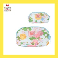 Kloset & Etcetera Floral Fragrance Blue Taffie Curve Bag Cosmetic