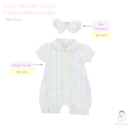 Iflin Baby - ชุดไปเที่ยว เด็กผู้หญิง แขนสั้นขาสั้น คอบัว - Romper for Girl - มี 2 เนื้อผ้า 4 ไซส์ (0