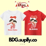 Kaos Anak Baju Anak Laki Laki Perempuan Gambar 17 Agustus 1945 Free