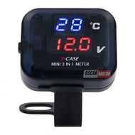 Voltmeter 3 in 1 usb anti air original termometer volmeter digital jam suhu tegangan aki vario pcx n