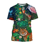 2025 Casual Forest Animal Tiger 3D Printed T-shirts Fashion Oversize Cartoon Graphic T Shirts For Me