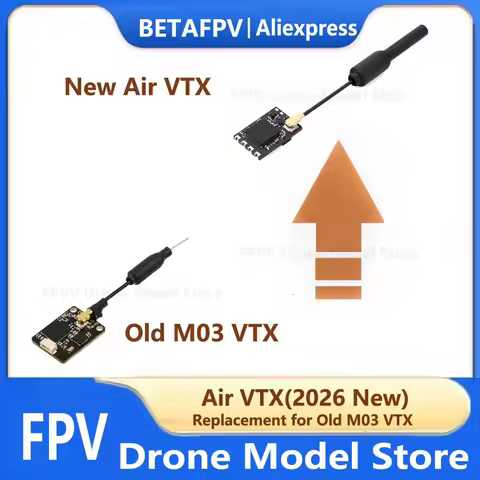 BETAFPV Air VTX‑Upgraded Version of M03 VTX,5.8GHz 48CH 25mW Analog Video Transmitter,PIT Mode,Compa