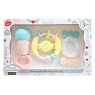 Lillinger Baby Rattle Toy Set (3pcs) | Newborn Infant Toy | Safe KC Certified | 0+ Months Baby Devel