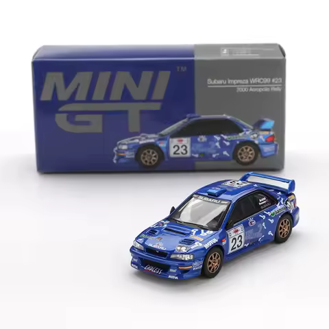 MINIGT 1078 1:64 Subaru Impreza WRC99 2000 #23 Acropolis Rally Diecast Car Model Collection Toys