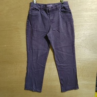 Seluar Jeans Perempuan Gloria Vanderbilt Purple Denim Pants Stretchable Saiz 6 Short Cotton Spandex 