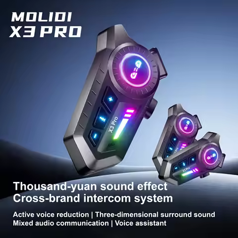 X3Pro Motorcycle Helmet Bluetooth Headset Heavy Bass Waterproof Noise Cancellation Wireless Dual Rid