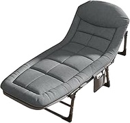 Foldable Outdoor Reclining Sun Lounger for Garden, 5-level Adjustable Recliner Bed Chair with Padded Cushion Portable Outdoor Camping Folding Bed, Max 160kg (Size : 175x60cm)