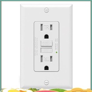 GFCI Outlet 15 Amp, Self-Test GFI Electrical Outlet, Tamper Resistant GFCI Receptacle with Wall Plat