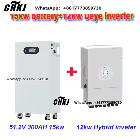CHKJ for Hot Sale Deye 10kw 12KW Hybrid Inverter 15kw 20kw 30kw 46kw LiFePo4 Battery 48V 51.2V Batte