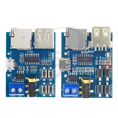 YANXD Micro/Type-C TF Card U Disk MP3 Format Decoder Board Module Amplifier Decoding Audio Player PC