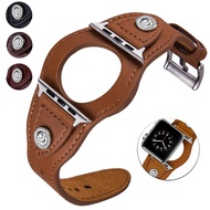 นาฬิกาข้อมือคู่รักสายรัดข้อมือแบบย้อนยุคหนังแท้สำหรับ Apple Watch Series Ultra 8/7 /Se/ 6/5/4/3สำหรับ Apple Watch สายนาฬิกาข้อมือ49มม. 45มม. 41มม. 44มม. 40มม.