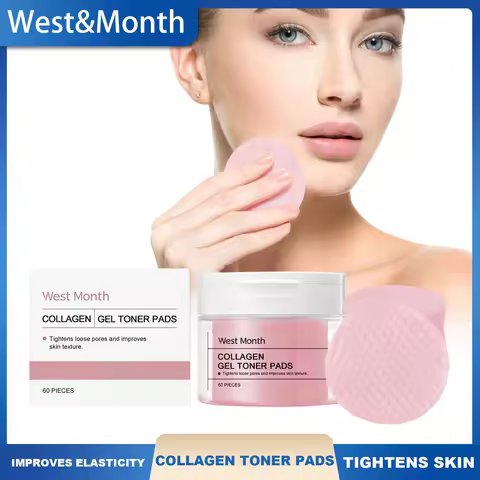 West Month Collagen Gel Toner Pads Tightens Skin Improves Skin Elasticity Shrinks Pores Deeply Moist