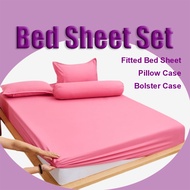 Hiasan Ramadan Getah Sarung Bantal Guling Cadar Katil Soft Smooth Fitted BedSheet Bolster Case Pillo