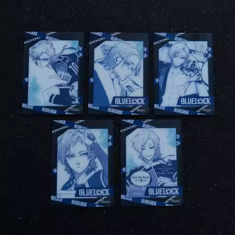 Anime BLUE LOCK Isagi Yoichi Michael Kaiser Rin Itoshi Cosplay Gold Stamp Transparent Card Cartoon C