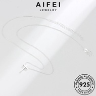 AIFEI JEWELRY Chain Rantai 純銀項鏈 Cross Leher Perak Pendant Sterling For Perempuan Simple Women Original Necklace Silver Korean 925 Accessories N108