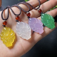 White Chalcedony Nine-Tailed Fox Pendant Chalcedony Agate Nine-Tailed Fox Pendant Simulation Jade Ni
