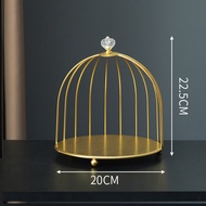 DenDen Nordic Bird Iron Cage Luxury Skincare Cosmetic Desktop Display Perfume Organizer Cupcake Dess