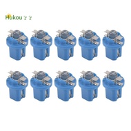 10Pcs LED Bulb Meter Dash B8-5D T5 Lamp with Holder Blue Tuning Auto Car Light