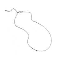 สร้อยคอสร้อยห่วงโซ่ลายกระดกงูสามมิติเกาหลี S925เงินที่ชุบด้วยทองคำแท้1.7มม. การเต้นดิสโก้ความรู้สึกข