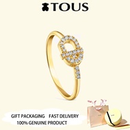 TOUS  Gold Plated TOUS MANIFESTO Ring with diamonds Valentine's Day Anniversary Jewelry