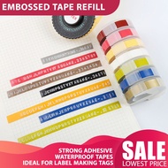 Refill Tape for Label Maker Tape Writer Embossed Tape - 9mm x 3mtrs