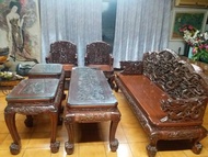 紅豆杉手工雕刻桌椅組(可議價)