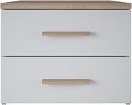 Demeyere 13Casa Pisolo A2 Comodino, 50,3x41,9x40 H cm, Bianco, Noce, Nobilitato