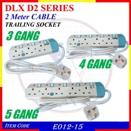 (3GANG 4GANG 5GANG) DLX D2 SERIES TRAILING SOCKET / EXTENSION WIRE WITH 2Mtr CABLE - E012-153 E012-1