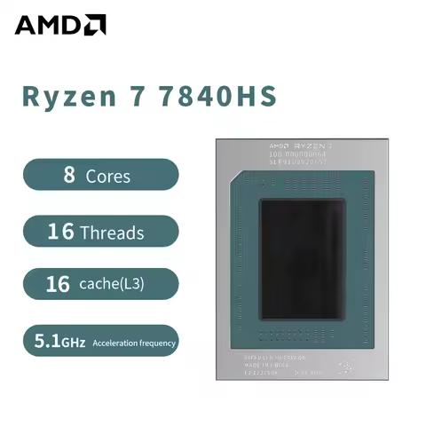 AMD R7 7840HS Laptop CPU Ryzen 7 7840HS Processor 5.1GHz 8-Core 16-Thread 8MB Game Cache 4NM 54W FP7