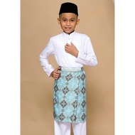 Instant Samping Raya Kids - "Lakaran" Mint GreenSAMPIN RAYA SAMPIN BAJU MELAYU SAMPIN KANAK2 SAMPING BUDAK SAMPIN BUDAK