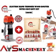 Electric Hand Trimmer Router Durable Wood + 15Pcs Router Bit Set/Wood Router Trimmer Machine/WoodWor
