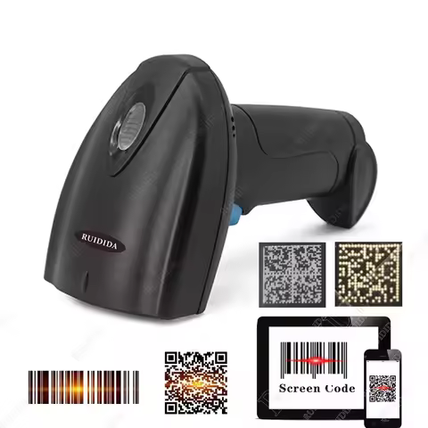 2D Wired Scanner or Wireless Barcode Scanner or Bluetooth Reader Wireless Scanner 2D Handheld Barcod