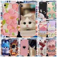 Casing For iPhone 7 8 SE 20220 iPhone7 iPhone8 4.7" Cute Flower Cat Printed Soft Silicone TPU Phone Case