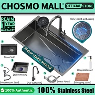 SINK NANO Honeycomb 304 Stainless Steel Handmade Undermount & Topmount Nano Kitchen Sink With Faucet