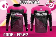 (ALL IN STOCK XZX)    FOOD PANDA FULL SUBLIMATION LONGSLEEVES T-Shirt 3D Cycling Jersey 05    (FREE 